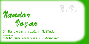 nandor vozar business card
